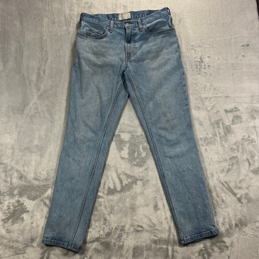 EVERLANE The Slim Fit Jean Mens 30x30 Light‎ Blue Organic Cotton Stretch Worn In